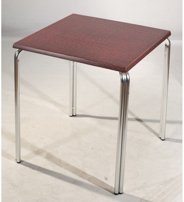 Mesa Acapulco-2 con tablero Werzalit Kroko Rot
